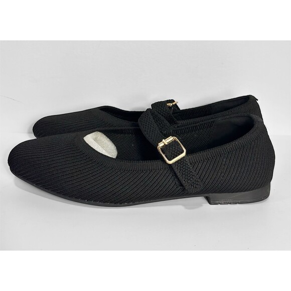 Womens Flats buckle Dressy Ballet Flats Casual Office Work Black Size 7 - Picture 4 of 7